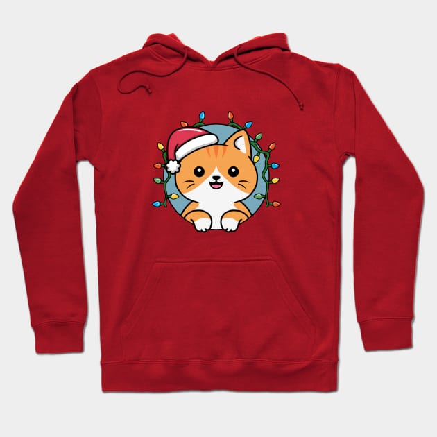 Cute christmas cat Hoodie by wakaranai.id